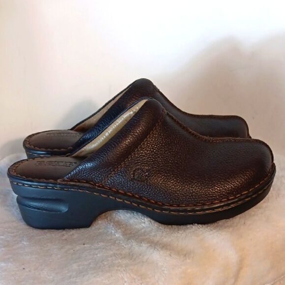Born Brown Leather Clogs - Picture 1 of 6